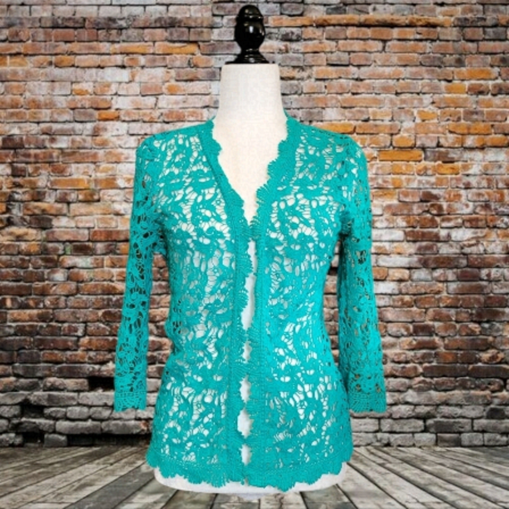 Beta's Choice Teal 3/4 Sleeve Cardigan